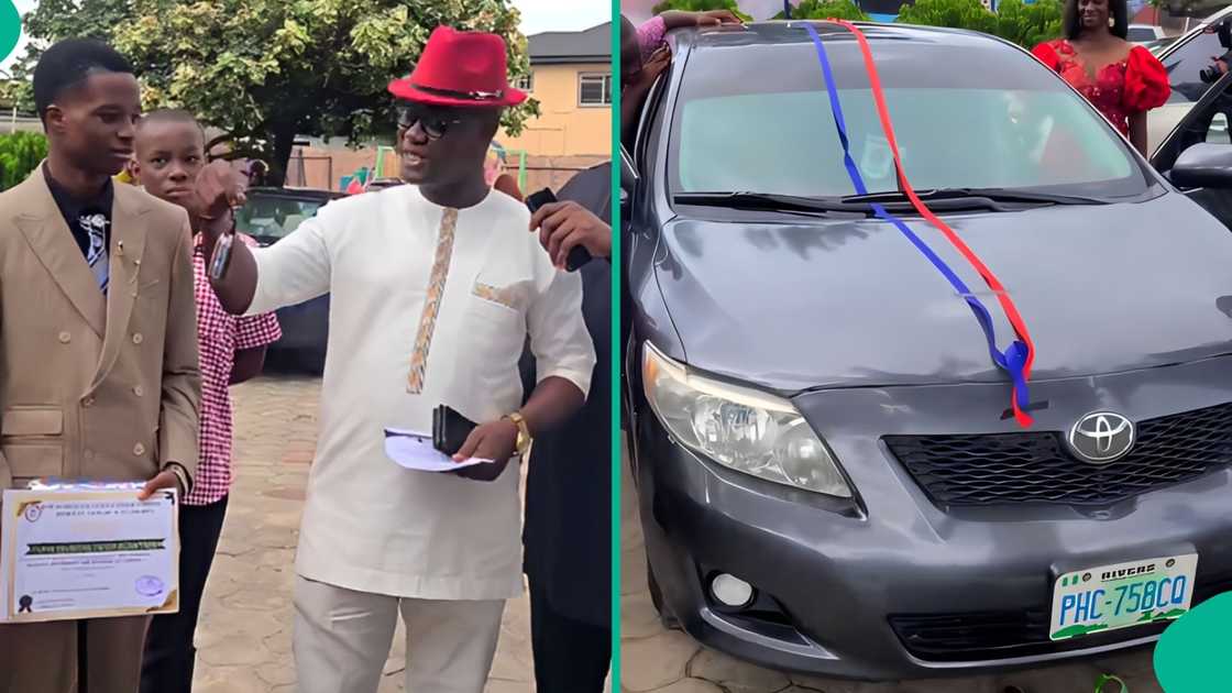 Video as Bayelsa businessman gifts on brand-new car as he completes secondary school education Video as Bayelsa businessman gifts on brand-new car as he completes secondary school education