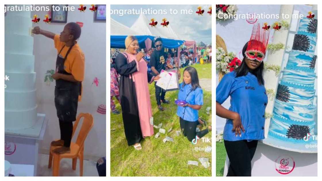 Young Nigeria gifted cake baker. TikTok/@belove230 Young Nigeria gifted cake baker. TikTok/@belove230
