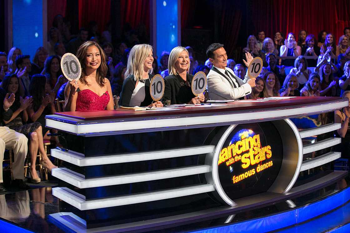 Dancing With the Stars judges: Carrie Ann Inaba, Julianne Hough, Olivia Newton-John, Bruno Tonioli