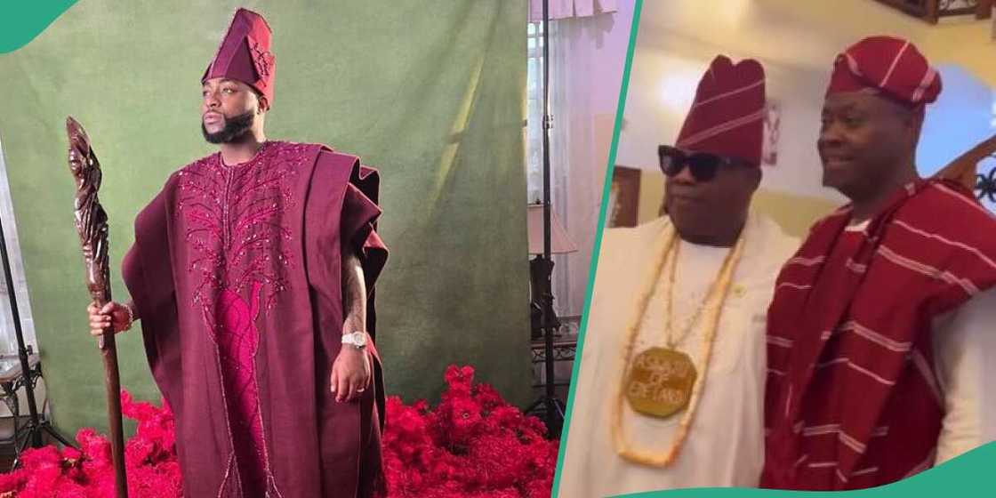 Davido honours his father and governor Adeleke. Davido honours his father and governor Adeleke.