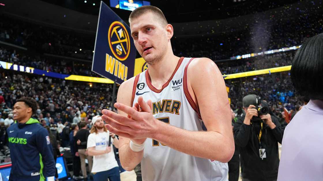 Nikola Jokic, Denver Nuggets, Jamal Murray, NBA, NBA Playoffs, Minnesota Timberwolves, Rudy Gobert, Anthony Edwards Nikola Jokic, Denver Nuggets, Jamal Murray, NBA, NBA Playoffs, Minnesota Timberwolves, Rudy Gobert, Anthony Edwards