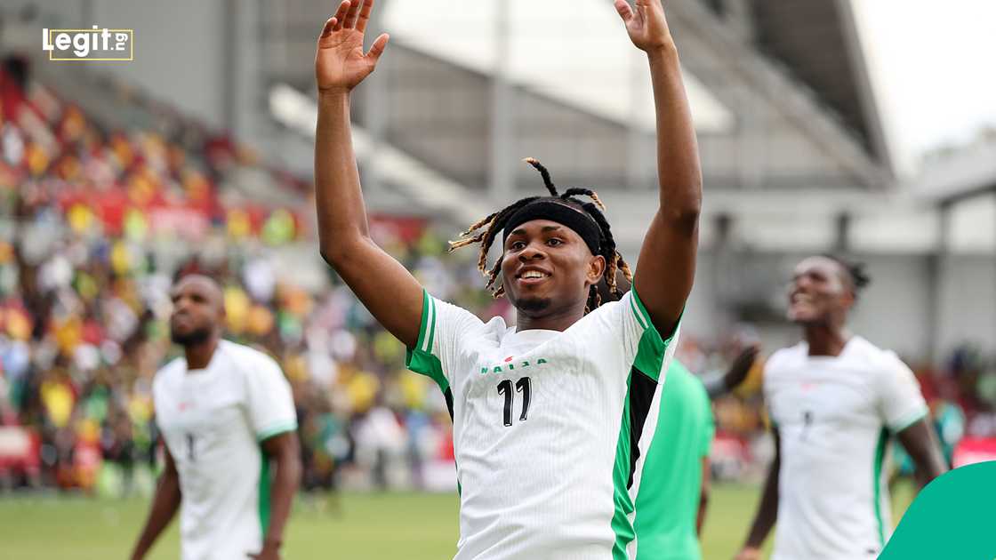 Samuel Chukwueze, Nigeria, Jamaica, Unity Cup, Brentford, England. Samuel Chukwueze, Nigeria, Jamaica, Unity Cup, Brentford, England.