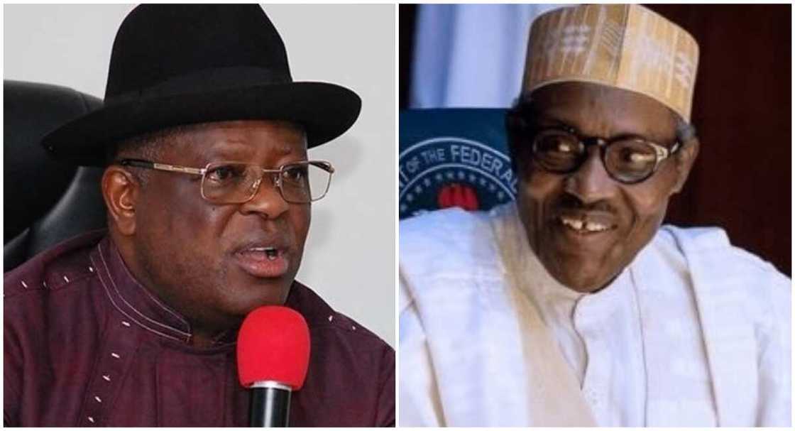 Gwamna Umahi da Buhari. Gwamna Umahi da Buhari.