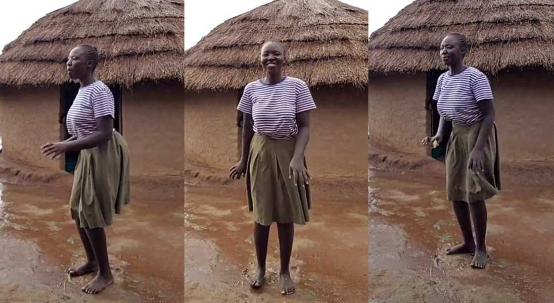 Photos of a lady dancing outside after rainfall. Photos of a lady dancing outside after rainfall.