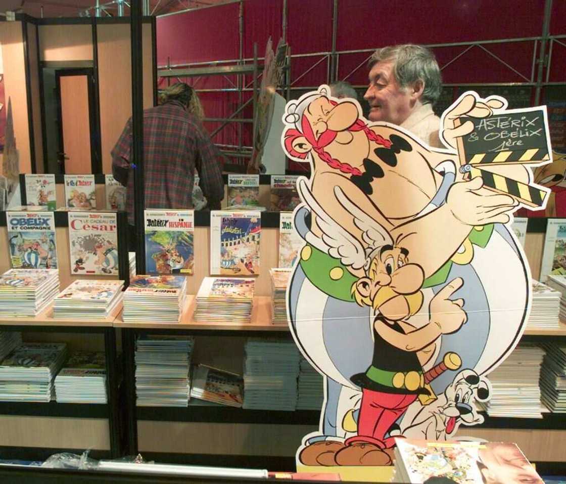 le stand d'Astérix à la veille de l'ouverture du 28e festival de la bande dessinée d'Angoulême