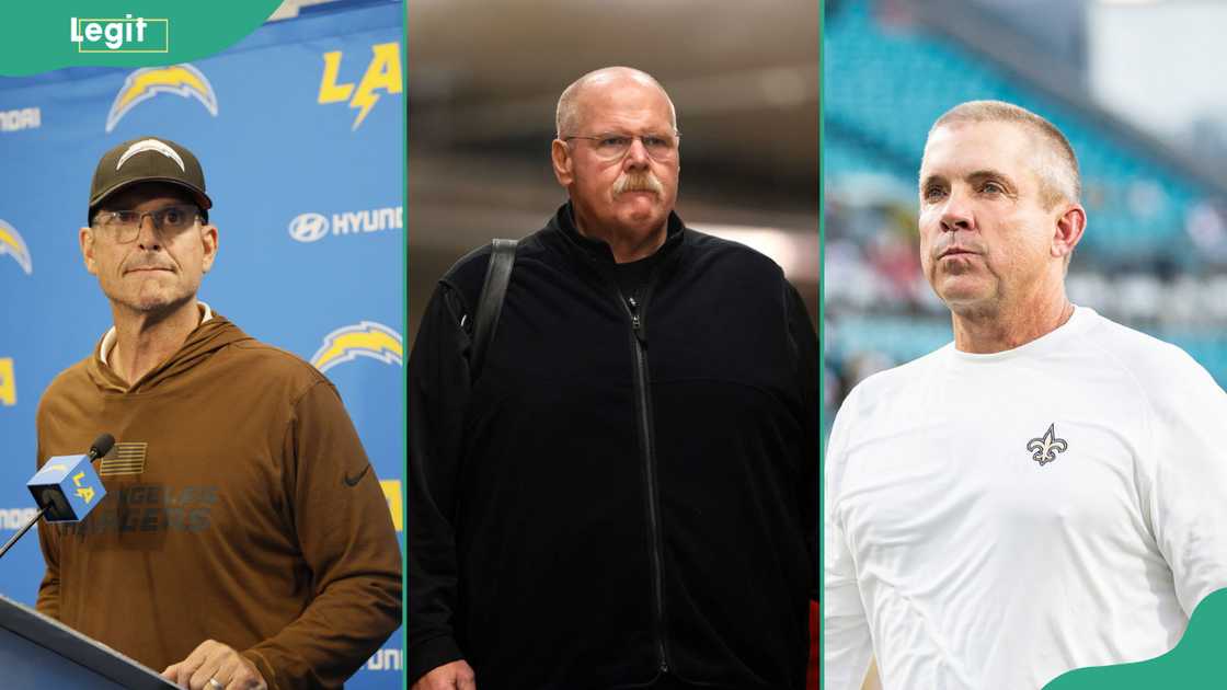 Jim Harbaugh (L), Andy Reid (C) and Sean Payton (R) are some of the highest-paid coaches in the NFL.