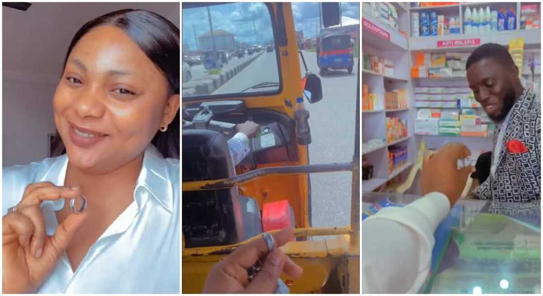 Photos of Sonia Sunda, a Nigerian woman storming her husband's shop to give him his wedding ring. Photos of Sonia Sunda, a Nigerian woman storming her husband's shop to give him his wedding ring.