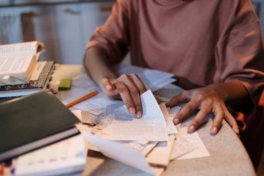 A student studying