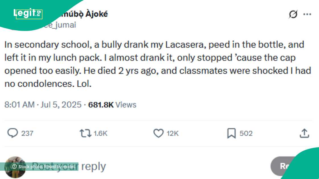 Lady says she will never forgive her secondary school bully who died 2 years ago, shares why Lady says she will never forgive her secondary school bully who died 2 years ago, shares why
