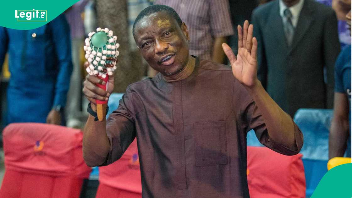 Video shows moment Oyedepo's wife's younger brother Bishop Dayo introduced his new Mummy GO in his church