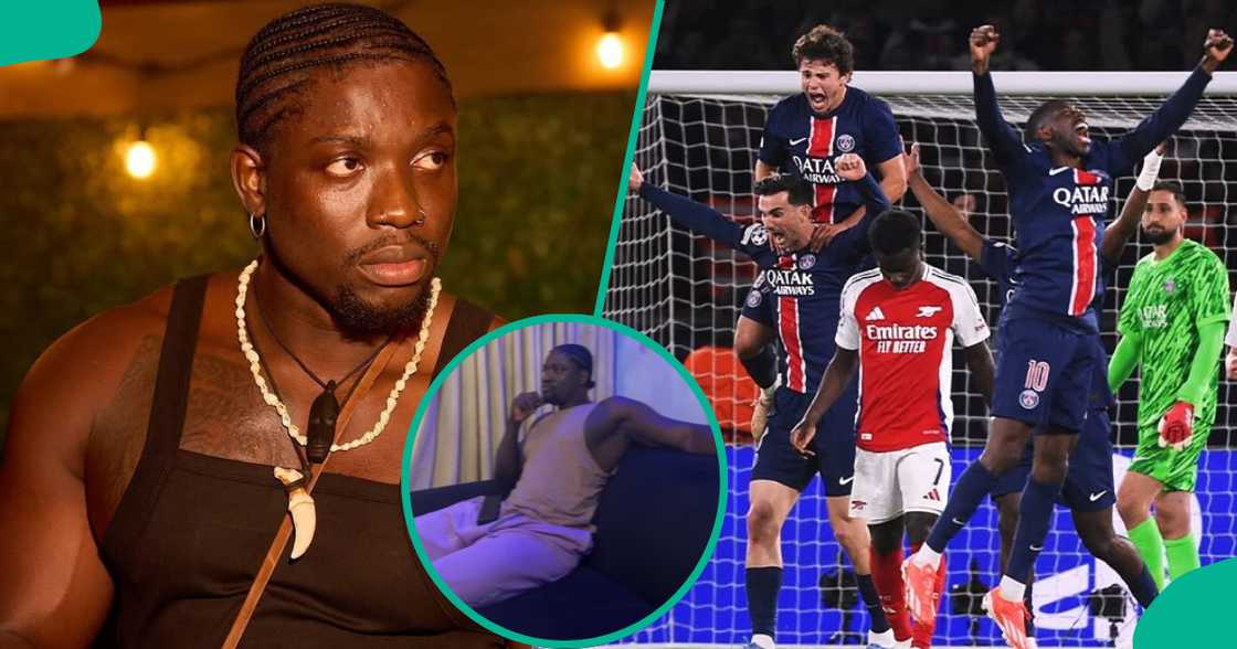 VeryDarkMan spotted watching Arsenal's game against PSG in the Champions League. VeryDarkMan spotted watching Arsenal's game against PSG in the Champions League.