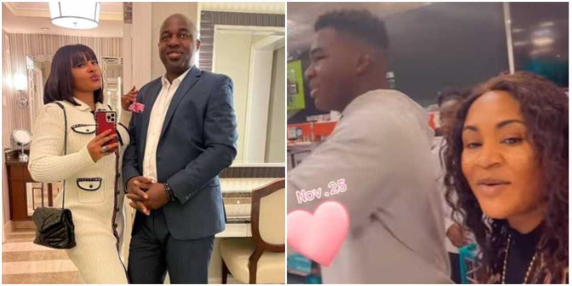 Mercy Aigbe's s enior wife and son Mercy Aigbe's s enior wife and son