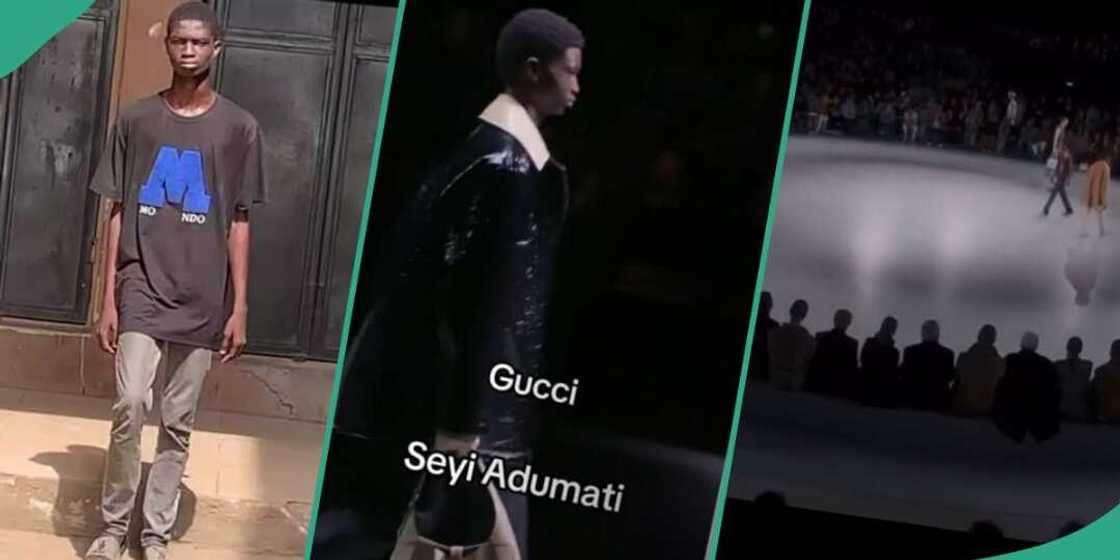 Nigerian boy walks runway for Gucci in Milan