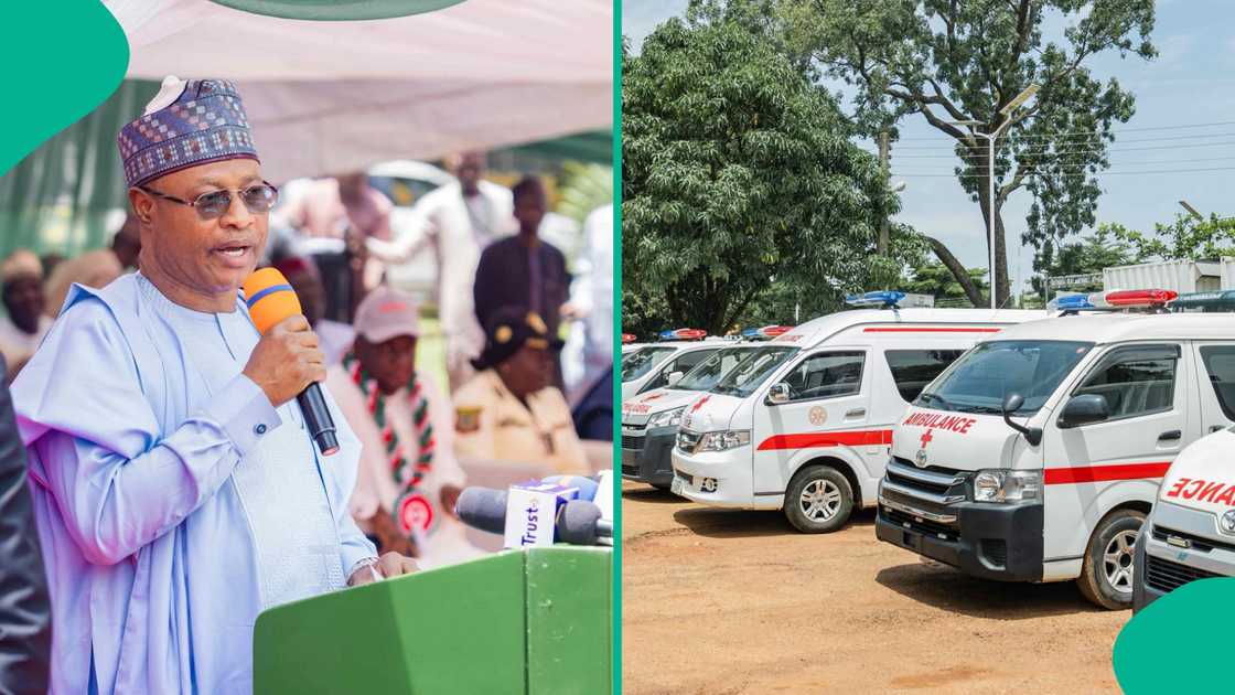 Gwamna Uba Sani da motocin lafiya da ya kaddamar Gwamna Uba Sani da motocin lafiya da ya kaddamar