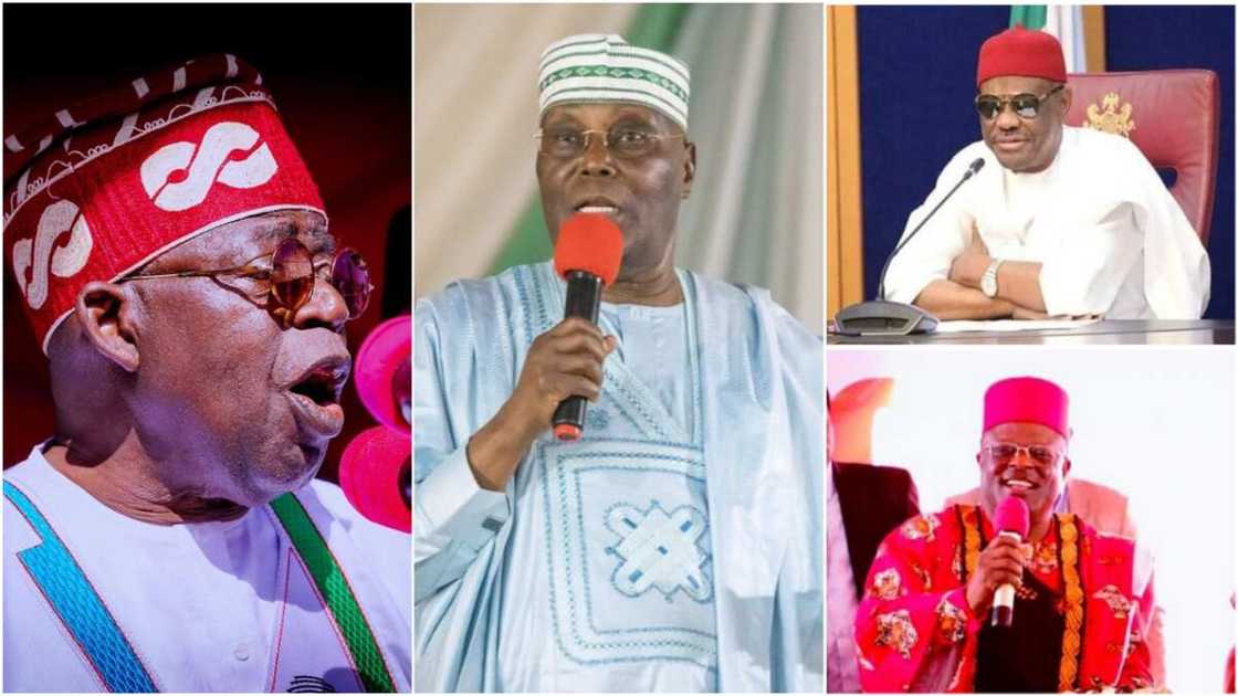 Bola Tinubu/Atiku Abubakar/Nyesom Wike/Dave Umahi/2023 Election/APC/PDP