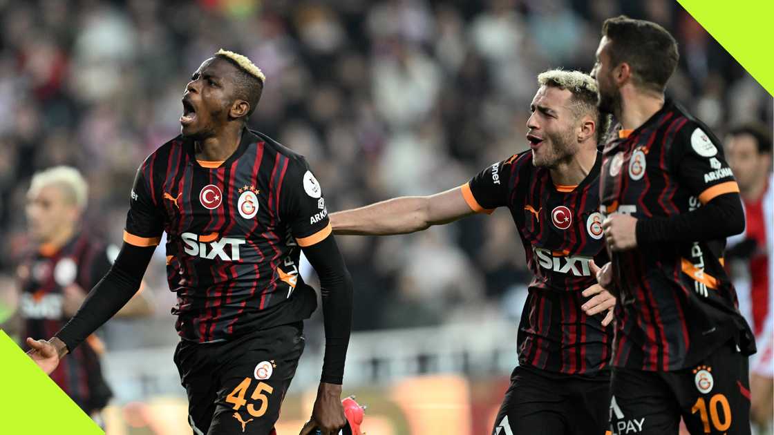 Victor Osimhen, Baris Alper Yilmaz, Dries Mertens, Galatasaray, Net Global Sivasspor, BG Grup 4 Eyul Stadium, Sivas, Turkiye, Super Lig. Victor Osimhen, Baris Alper Yilmaz, Dries Mertens, Galatasaray, Net Global Sivasspor, BG Grup 4 Eyul Stadium, Sivas, Turkiye, Super Lig.