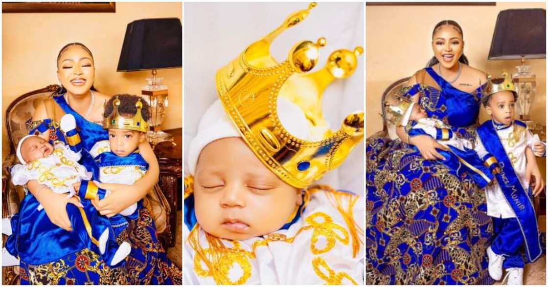 Cute photos of Regina Daniels and sons