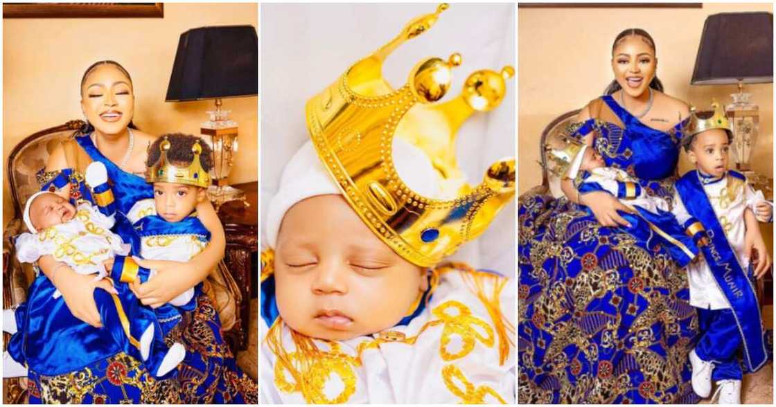 Cute photos of Regina Daniels and sons Cute photos of Regina Daniels and sons