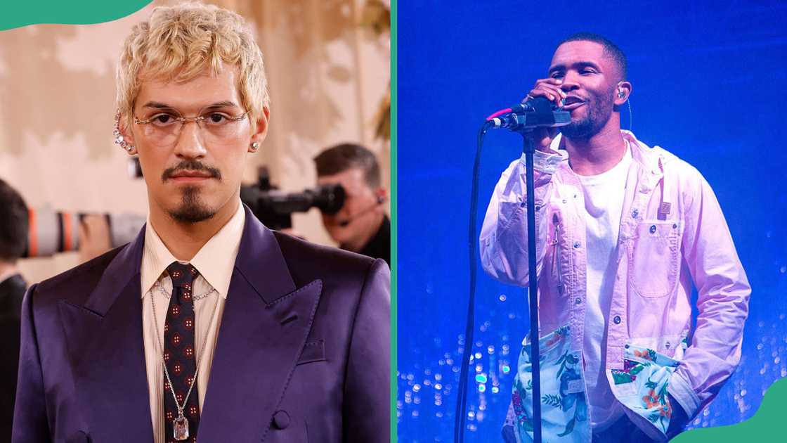 Omar Apollo in Beverly Hills, California. Frank Ocean in Manchester, Tennessee.
