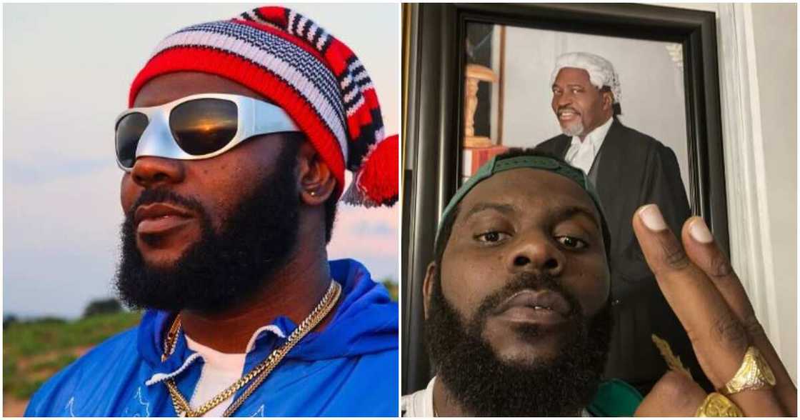 Fast rising rapper Odumodu Blvck with Kanayo's photo Fast rising rapper Odumodu Blvck with Kanayo's photo