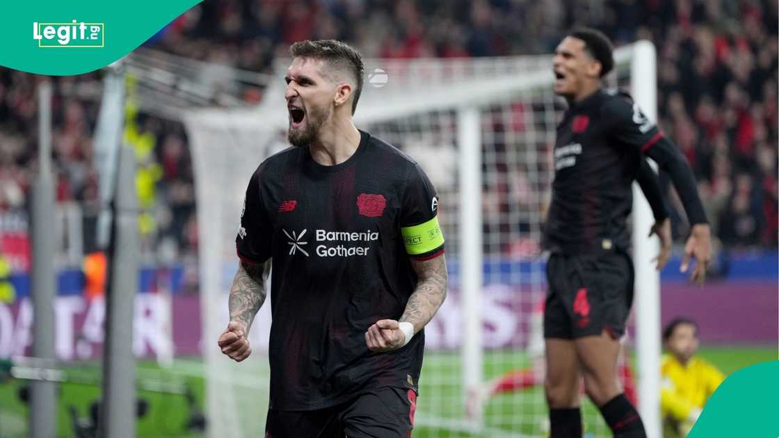 Bayer Leverkusen, Robert Andrich, Arsenal, UEFA, Champions League, Football. Bayer Leverkusen, Robert Andrich, Arsenal, UEFA, Champions League, Football.