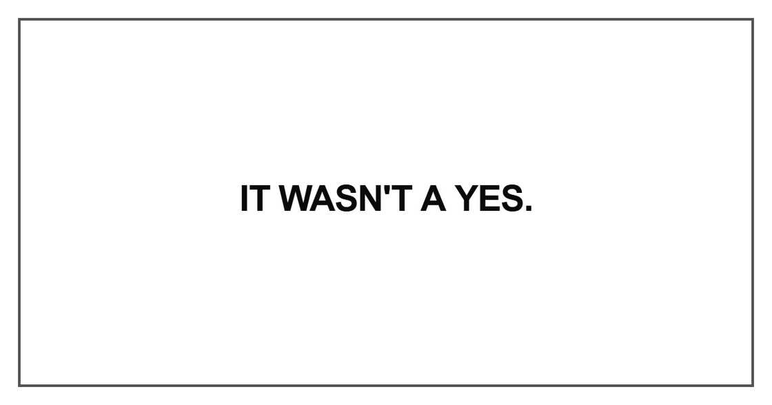 It wasn't a yes