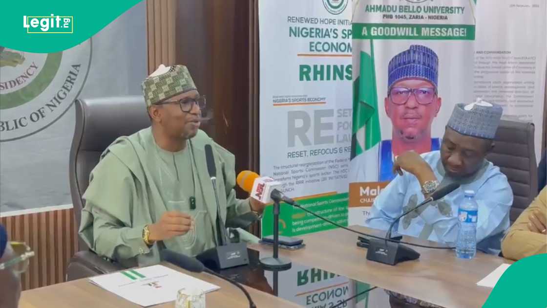 National Sports Commission Chairman, Shehu Dikko with NFF President, Ibrahim Gusau. Photo by NSC National Sports Commission Chairman, Shehu Dikko with NFF President, Ibrahim Gusau. Photo by NSC