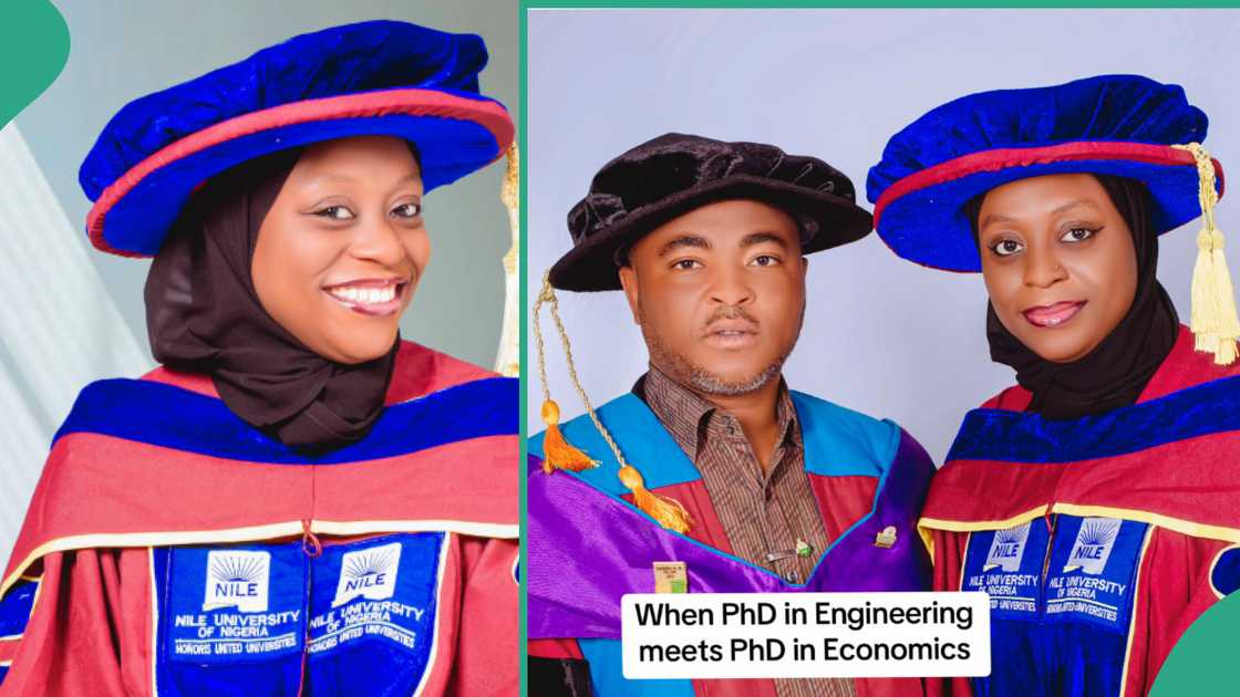 Lady graduates from Nile University.