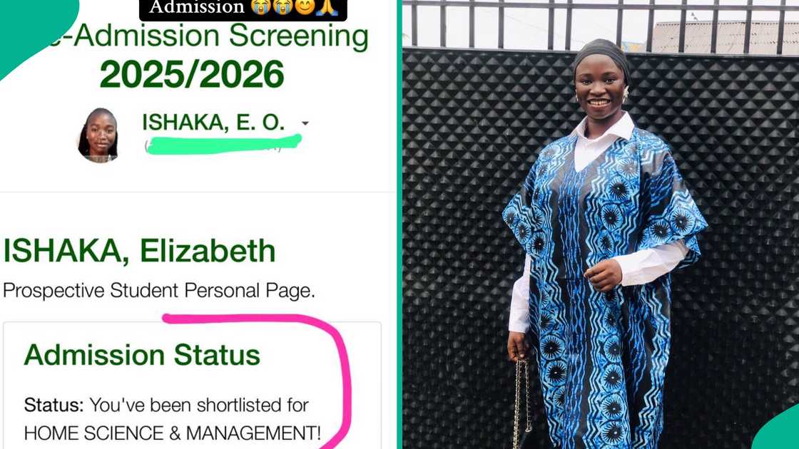 A Nigerian lady, Elizabeth, celebrates as she gains admission into the university after eight years of struggling.