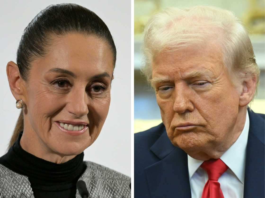 Mexico's President Claudia Sheinbaum (L) described her speech  with US President Donald Trump arsenic  positive, but said determination   was inactive  nary  woody  connected  tariffs