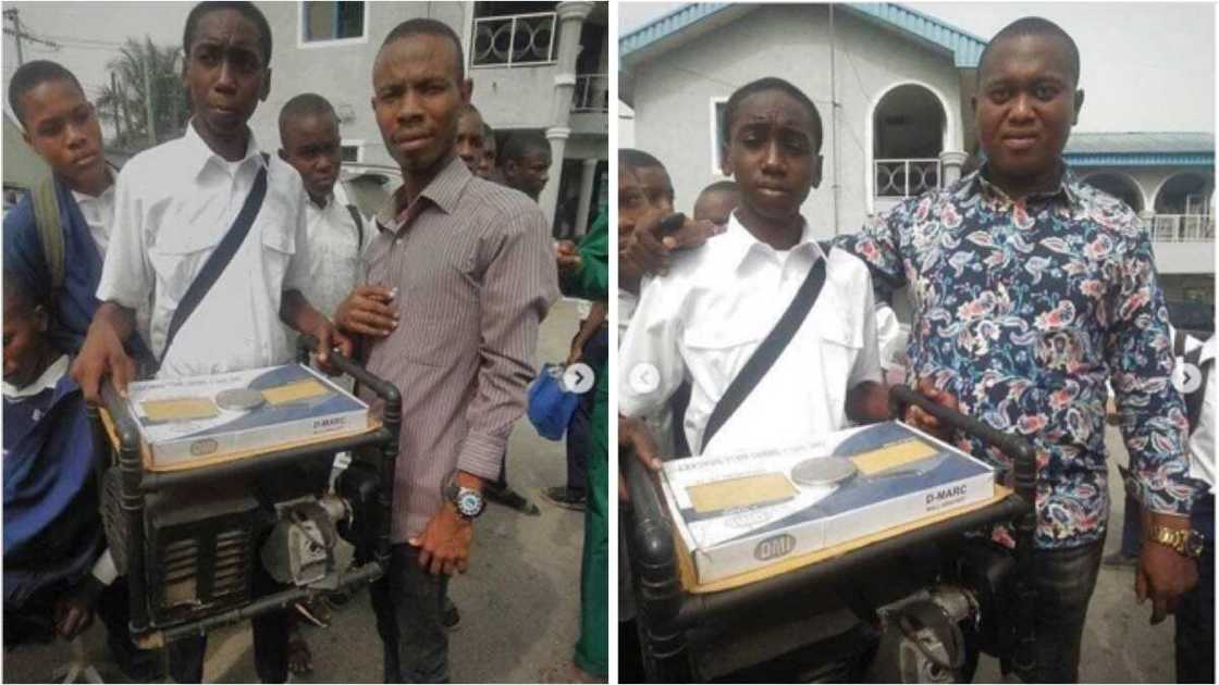 Hotuna: Dalibin makarantar sakandare a Najeriya ya kirkiri injin janareto da yake aiki babu fetir Hotuna: Dalibin makarantar sakandare a Najeriya ya kirkiri injin janareto da yake aiki babu fetir