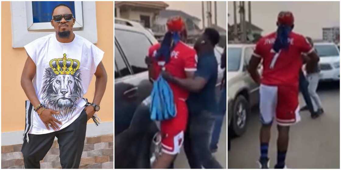 Nollywood's Jnr Pope throws caution to the wind on streets of Delta