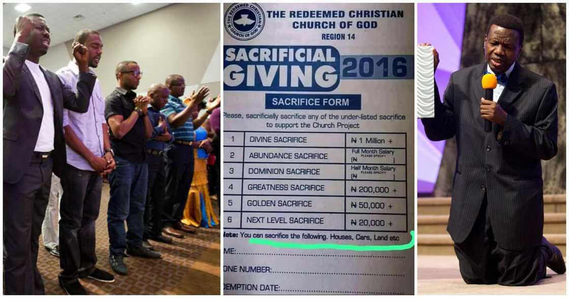 RCCG, sacrifice form