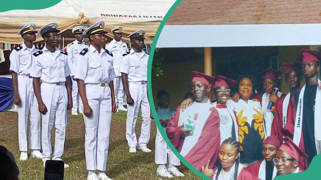 LAMB academy students participating in a drill and LAMB academy students graduating LAMB academy students participating in a drill and LAMB academy students graduating