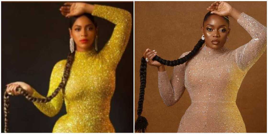 BBNaija's Bisola recreates viral Beyonce photo, rocks same pose and hairstyle BBNaija's Bisola recreates viral Beyonce photo, rocks same pose and hairstyle