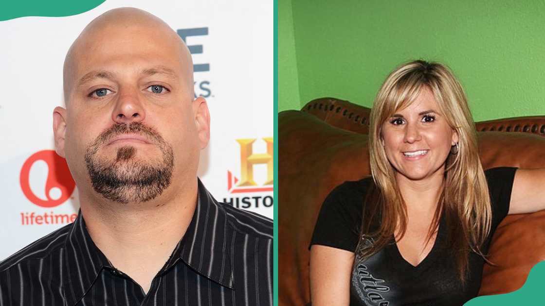 Jarrod Schulz in a stripped black shirt (L). Brandi Passante on a leather seat in a black T-shirt (R) Jarrod Schulz in a stripped black shirt (L). Brandi Passante on a leather seat in a black T-shirt (R)
