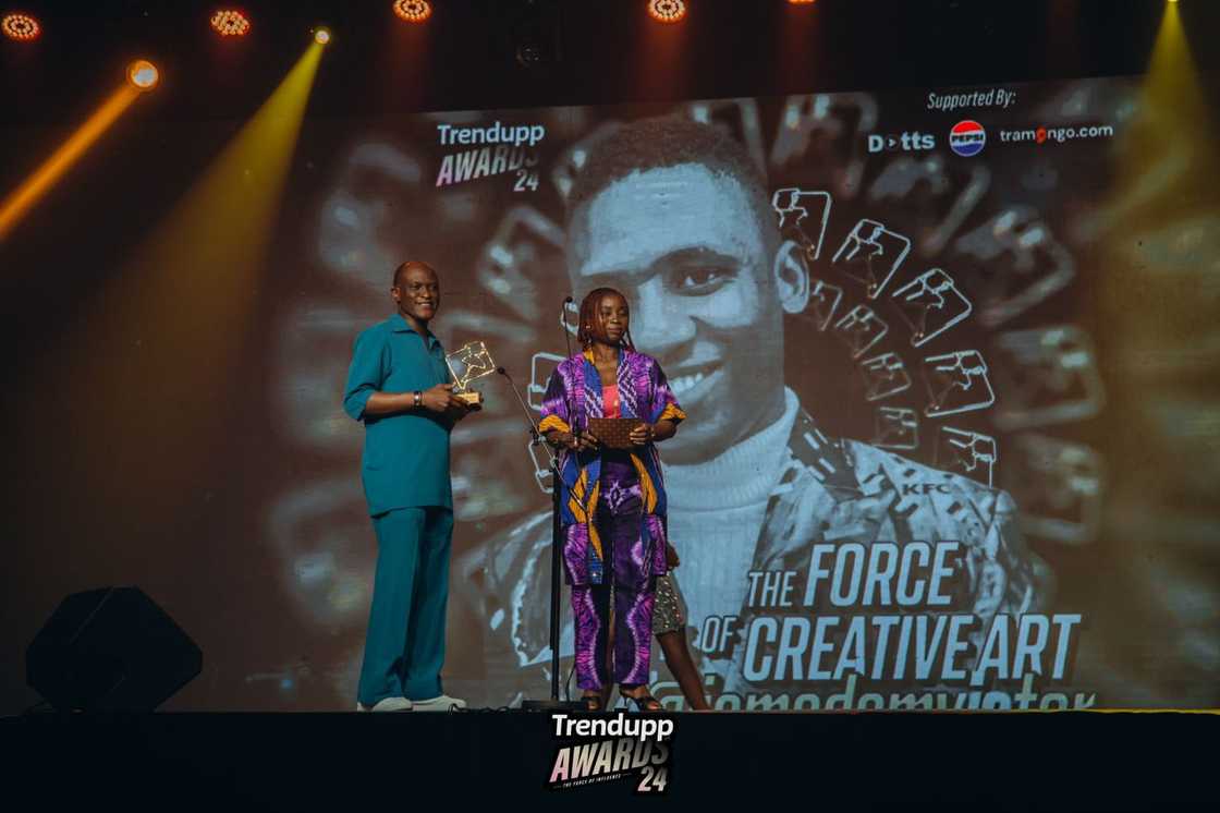Yinka Adebayo, Olusola Bodunde-Sanusi, The Force of Creative Art award, Victor Edem, Legit.ng, Trendupp Awards Yinka Adebayo, Olusola Bodunde-Sanusi, The Force of Creative Art award, Victor Edem, Legit.ng, Trendupp Awards