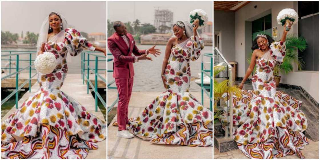 Chioma Inyang and her ankara wedding gown Chioma Inyang and her ankara wedding gown