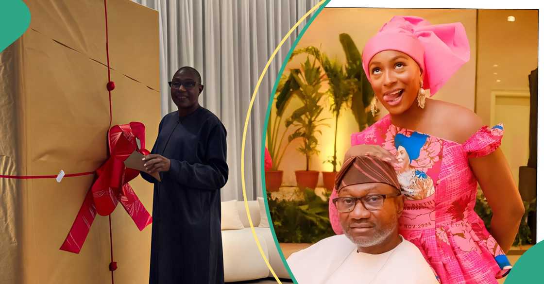 Cuppy surprises Femi Otedola with giant birthday gift