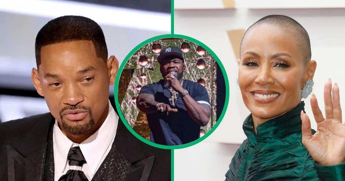 Academy-award winner Will Smith at 94th Annual Academy Awards, Rapper 50 Cent performing at performs onstage during 'The Final Lap Tour' at Pine Knob Music Theatre, and actress Jada Pinkett Smith at