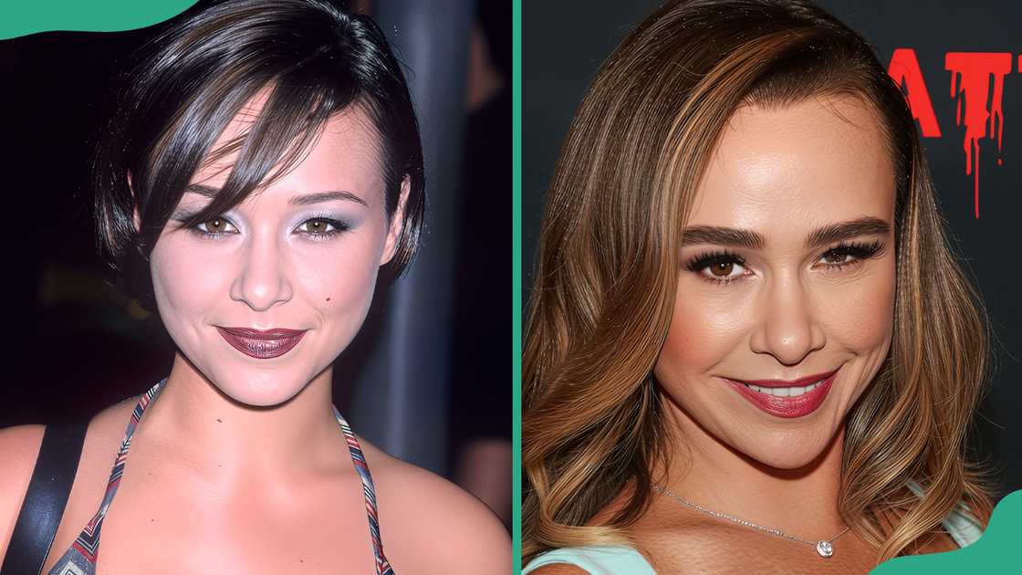 Danielle Harris pose at the "Urban Legend" Westwood Premiere (L). The actress poses at the premiere of "Natty Knocks" (R) Danielle Harris pose at the "Urban Legend" Westwood Premiere (L). The actress poses at the premiere of "Natty Knocks" (R)