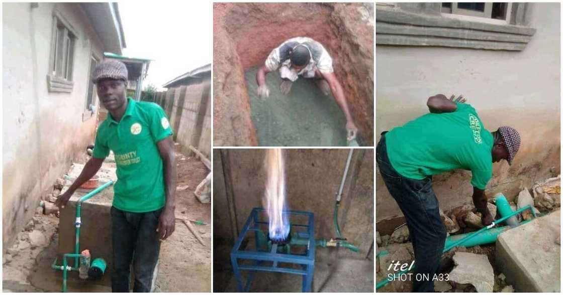 Biogas, Nigerian man builds toilet that makes electricity, toilet that generates gas for cooking Biogas, Nigerian man builds toilet that makes electricity, toilet that generates gas for cooking
