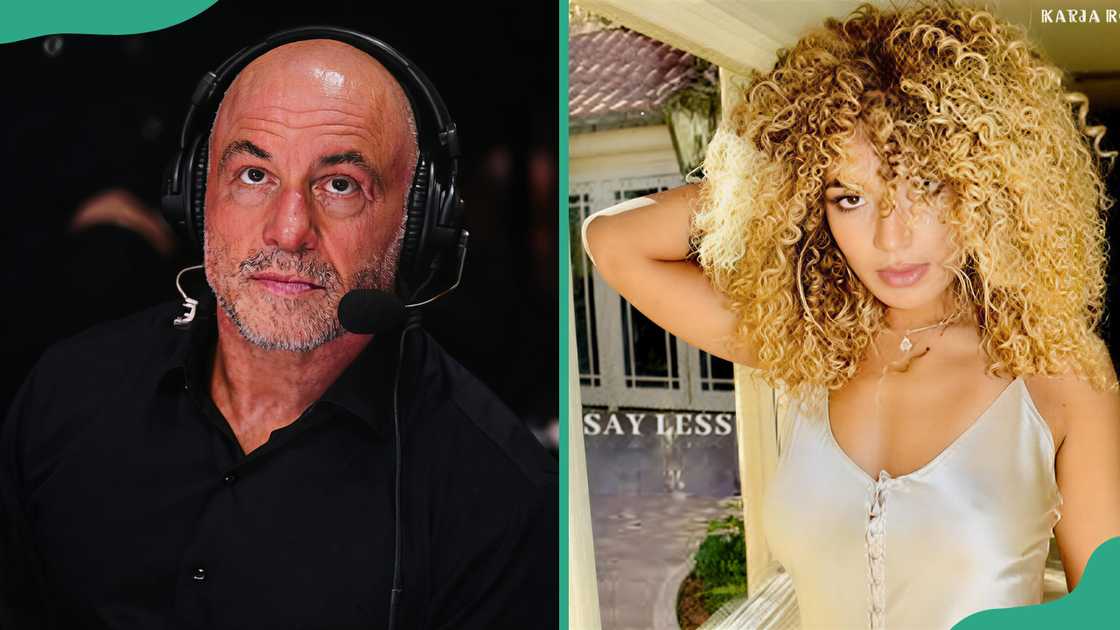 Joe Rogan at Sphere and his daughter Kayja Rose, on a sunny day outdoors