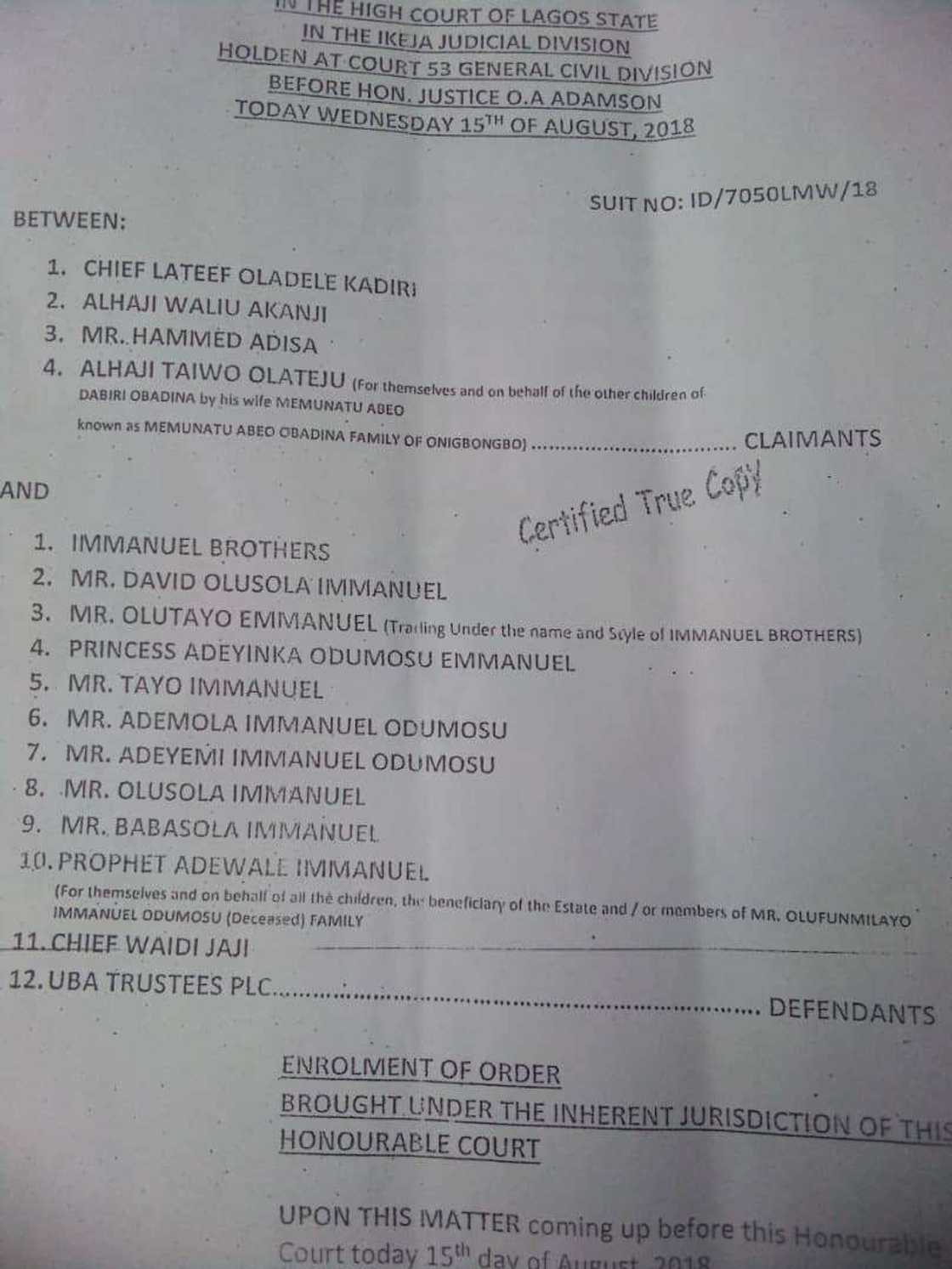 Important Public Disclaimer: Court warns against Greystone Residence Located at Maryland, Lagos Important Public Disclaimer: Court warns against Greystone Residence Located at Maryland, Lagos