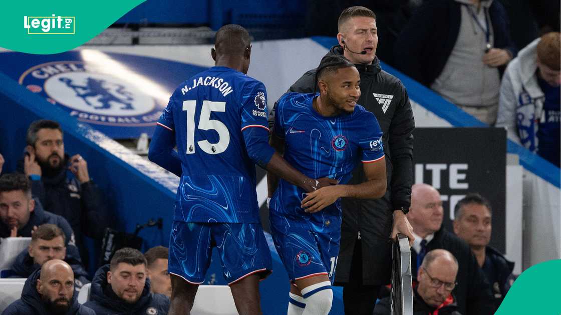 Nicolas Jackson, Christopher Nkunku, Stamford Bridge, Chelsea, London, England. Nicolas Jackson, Christopher Nkunku, Stamford Bridge, Chelsea, London, England.