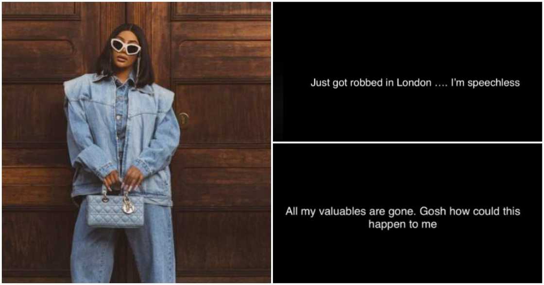 Toke Makinwa robbed in London. Toke Makinwa robbed in London.