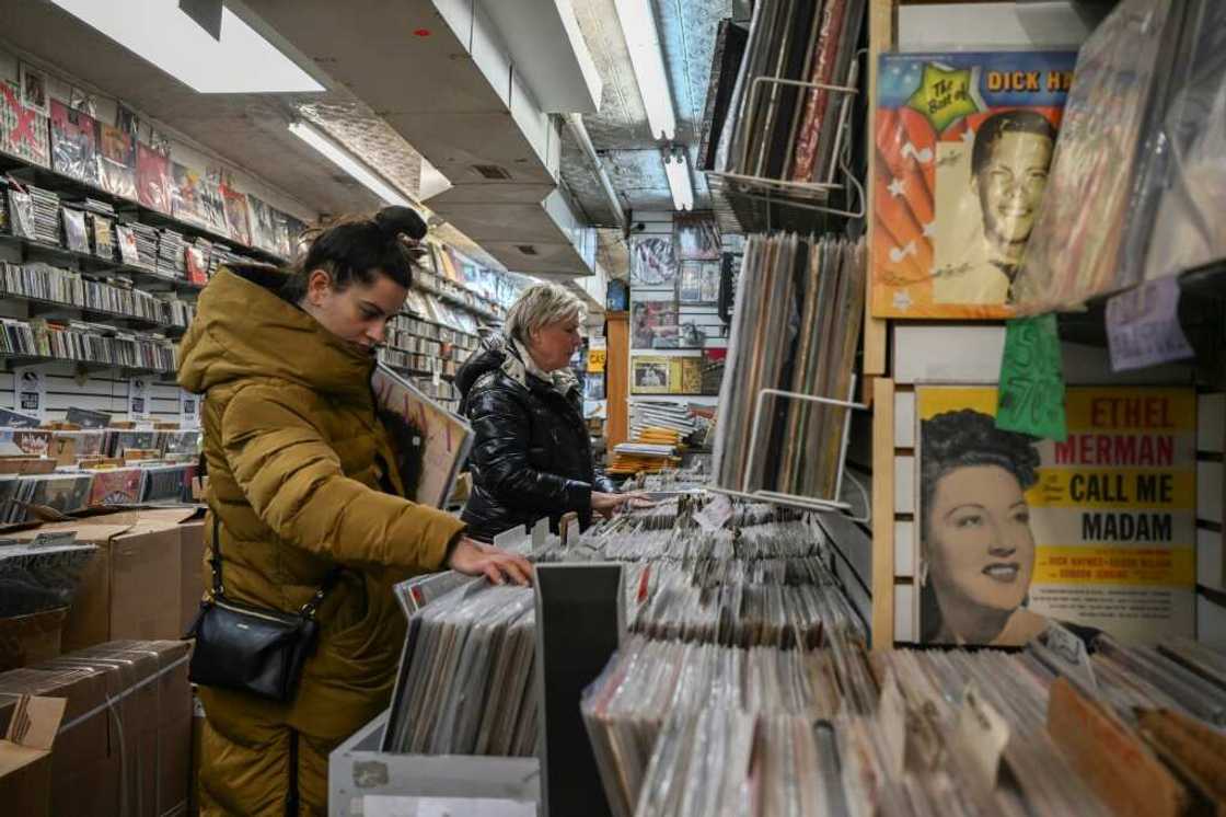 Celine Court browses through records at Village Revival Records in New York City on March 14, 2023 Celine Court browses through records at Village Revival Records in New York City on March 14, 2023