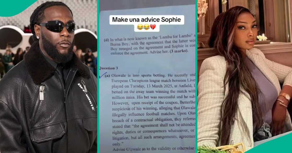 Burna Boy and Sophia Egbueje's Lambo saga appeared as a University of Port Harcourt exam question