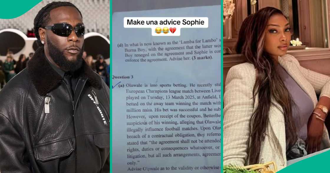 Burna Boy and Sophia Egbueje's Lambo saga appeared as a University of Port Harcourt exam question Burna Boy and Sophia Egbueje's Lambo saga appeared as a University of Port Harcourt exam question