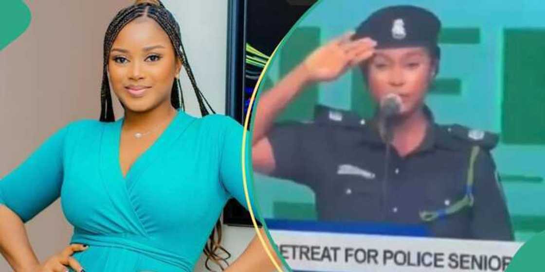 Photo of the actress in police uniform Photo of the actress in police uniform